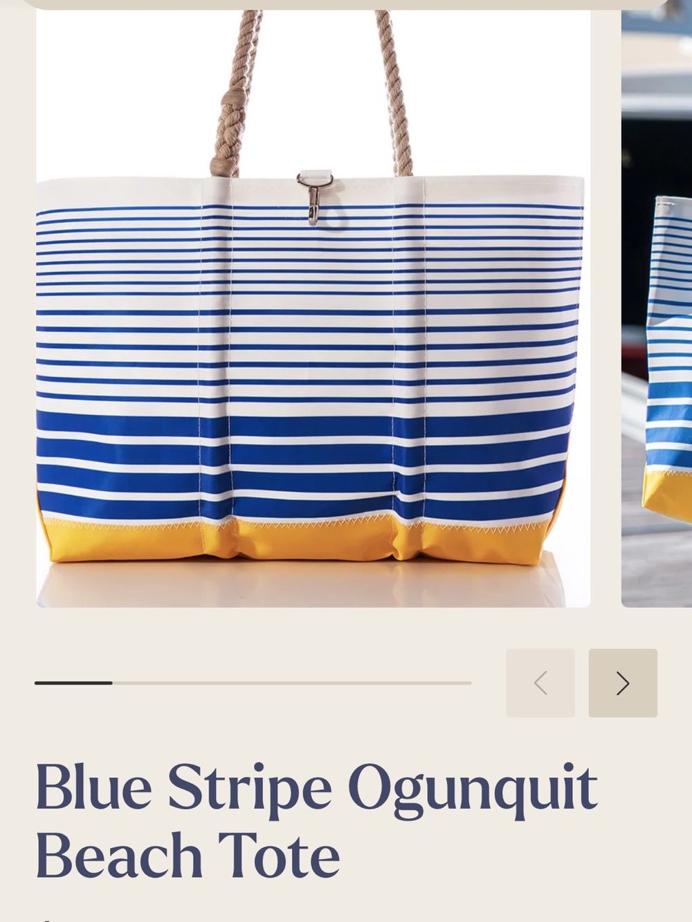 Blue Stripe Ogunquit Beach Tote